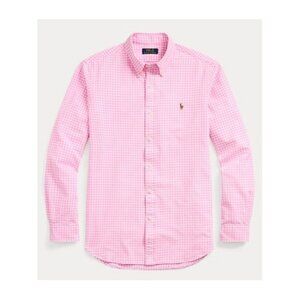 NWT Polo Ralph Lauren Mens Size Medium Pink Classic Fit Gingham Oxford Shirt NEW